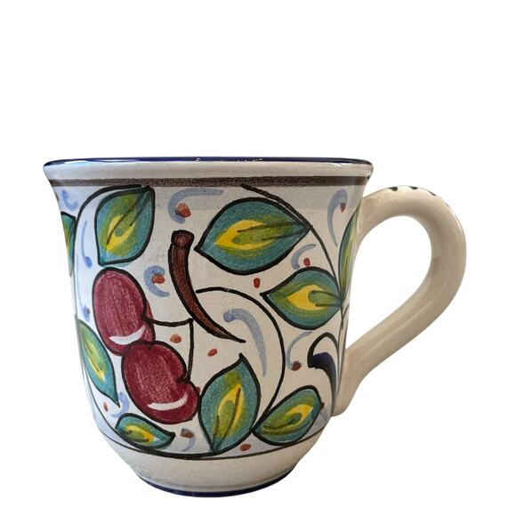 VIETRI Frutti Cherries Terra Cotta Ceramic Coffee Mug Made in Italy NEW - Picture 3 of 16